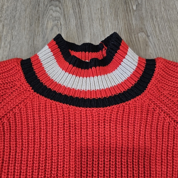 Sanctuary Preppy Sporty Knit Red-Orange Sweater - Picture 3 of 8